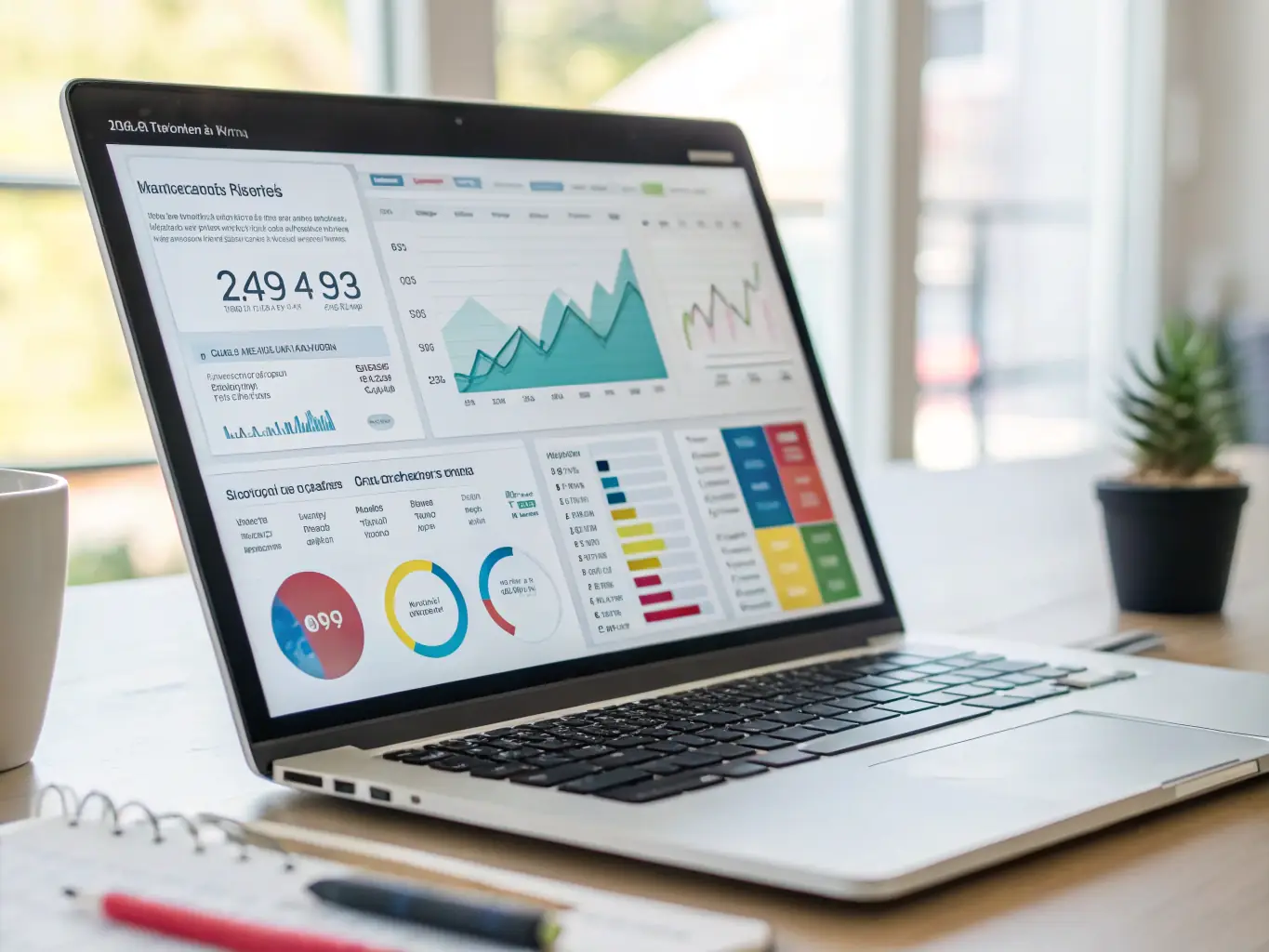 A sleek dashboard interface displaying real-time data analytics and key performance indicators, illustrating the power of X-Intelligence's business intelligence dashboards.